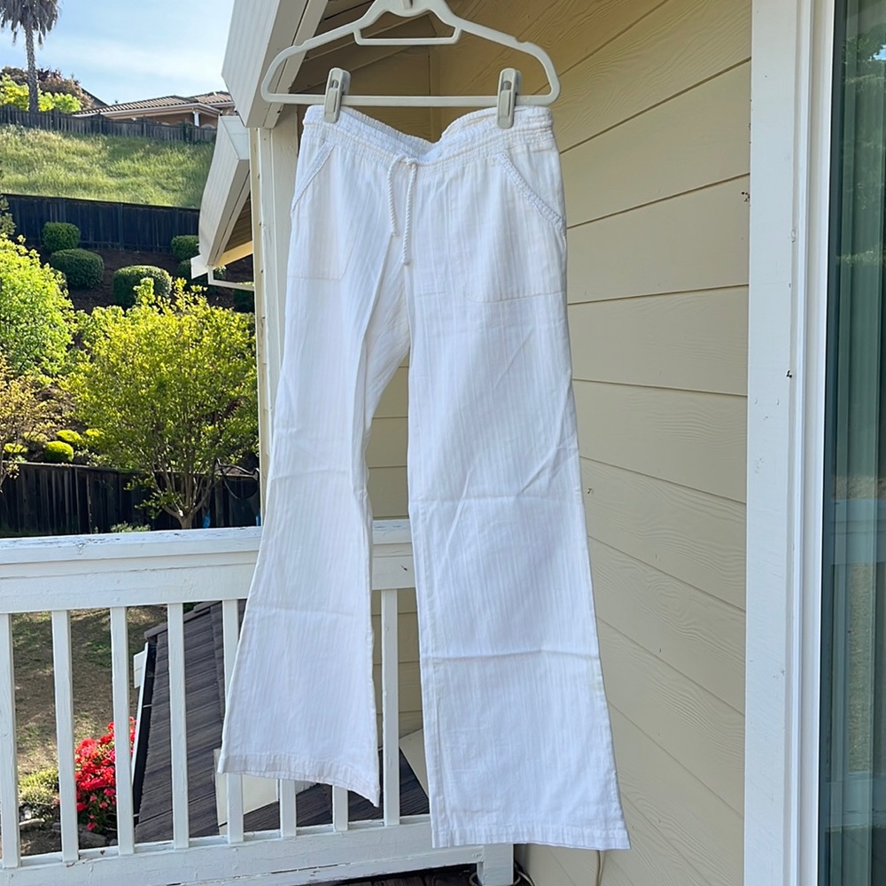 Billabong White Linen Beach Pants